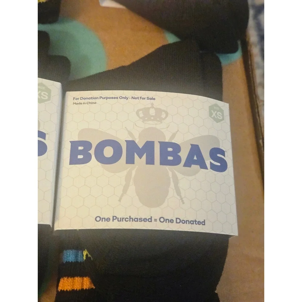 Bombas Womens‎ Ankle Socks 6 Pair Bundle Black Multi Stripe XS New